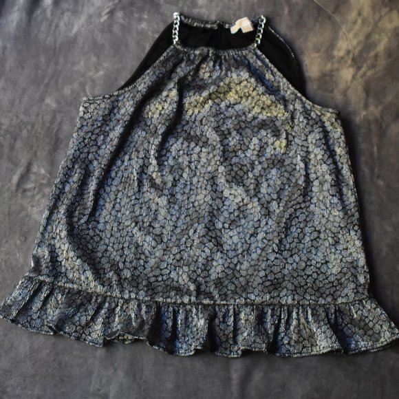 Michael Kors Black and Silver Metallic Halter Top - Picture 4 of 14